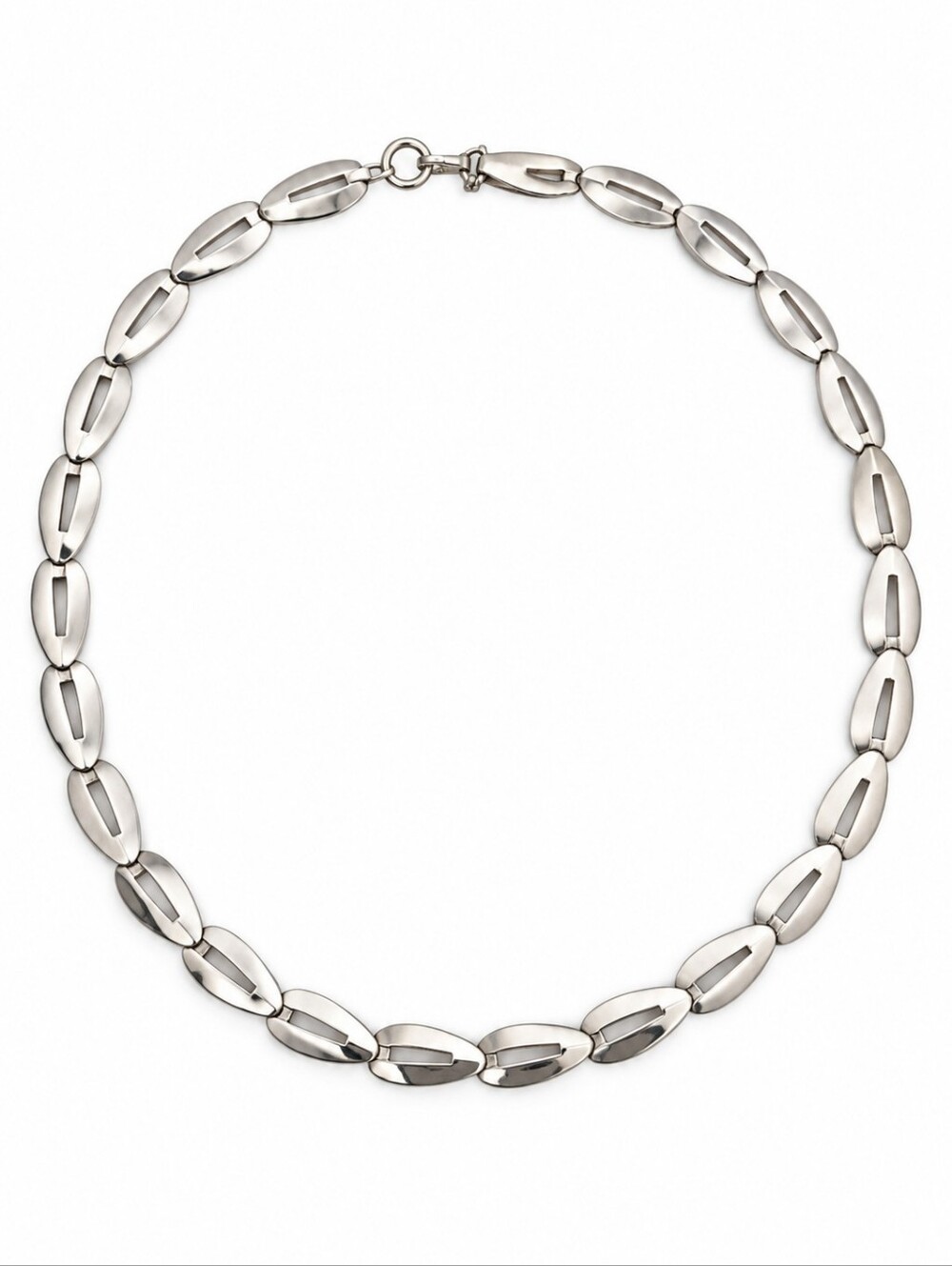 Vtg JORDACHE 1980s Silvertone Chain Necklace